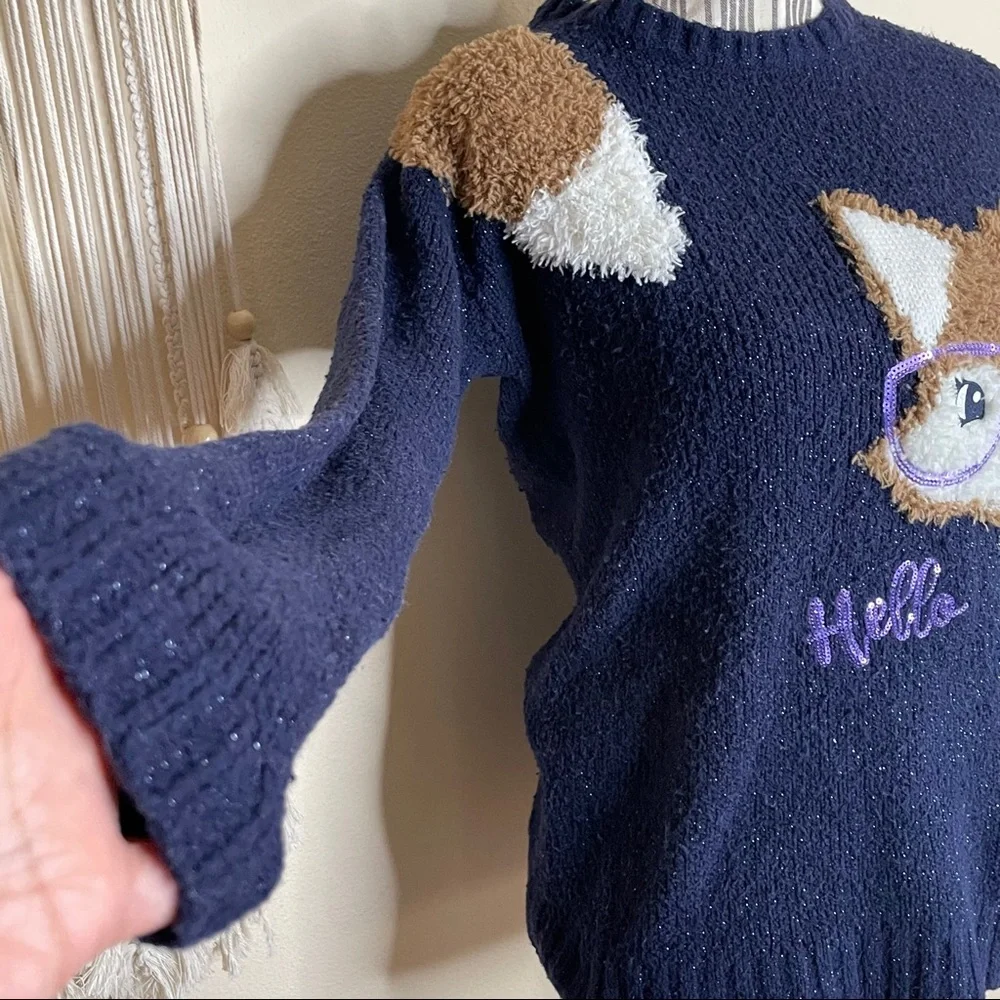 Justice Girls Wolf Crew Neck Pullover Sz 16